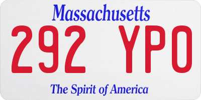 MA license plate 292YP0