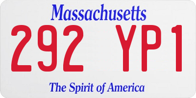 MA license plate 292YP1