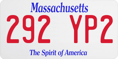 MA license plate 292YP2