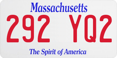 MA license plate 292YQ2