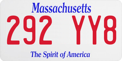 MA license plate 292YY8