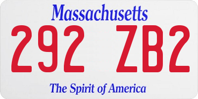 MA license plate 292ZB2