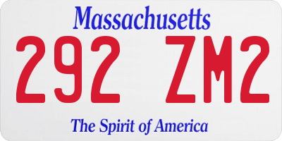MA license plate 292ZM2