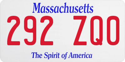 MA license plate 292ZQ0