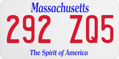 MA license plate 292ZQ5