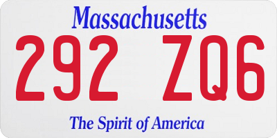 MA license plate 292ZQ6