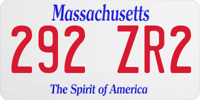 MA license plate 292ZR2