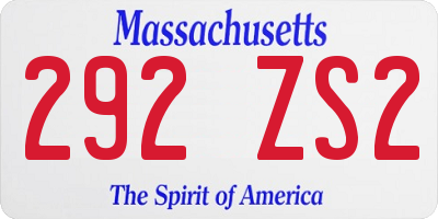 MA license plate 292ZS2