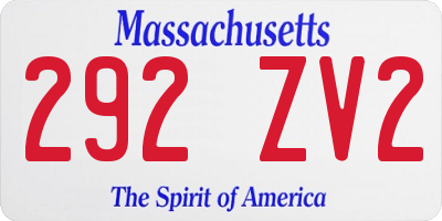 MA license plate 292ZV2