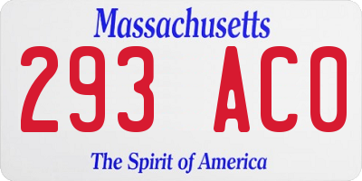MA license plate 293AC0