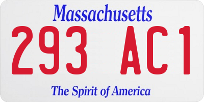 MA license plate 293AC1