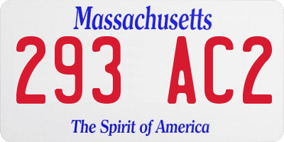 MA license plate 293AC2