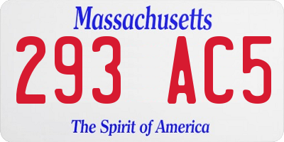 MA license plate 293AC5