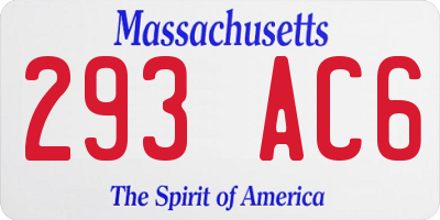 MA license plate 293AC6