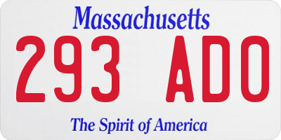MA license plate 293AD0