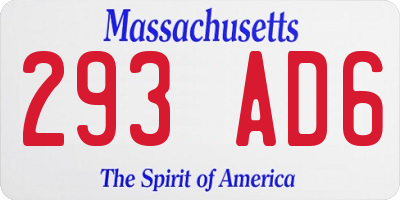 MA license plate 293AD6