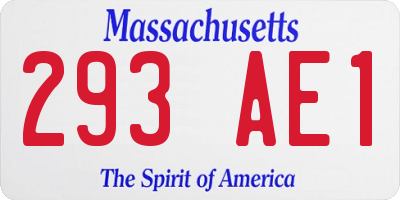 MA license plate 293AE1