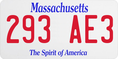 MA license plate 293AE3