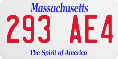MA license plate 293AE4