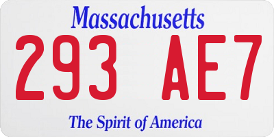 MA license plate 293AE7