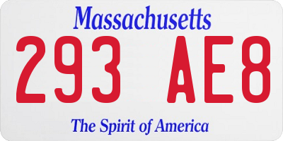 MA license plate 293AE8