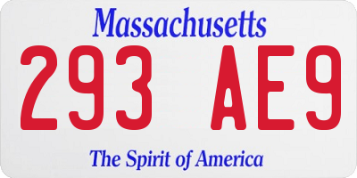 MA license plate 293AE9