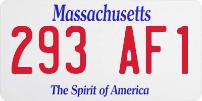MA license plate 293AF1