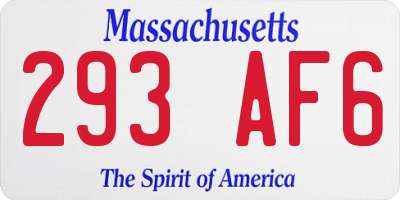 MA license plate 293AF6