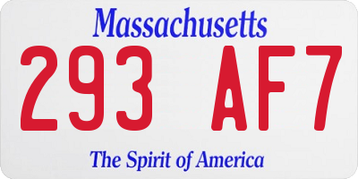 MA license plate 293AF7