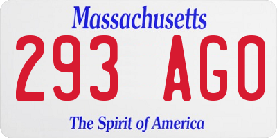 MA license plate 293AG0