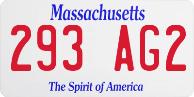 MA license plate 293AG2