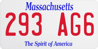 MA license plate 293AG6