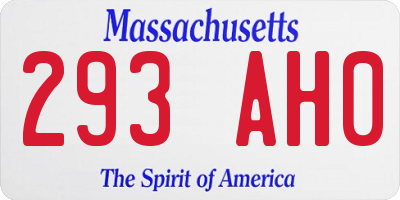 MA license plate 293AH0