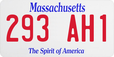 MA license plate 293AH1