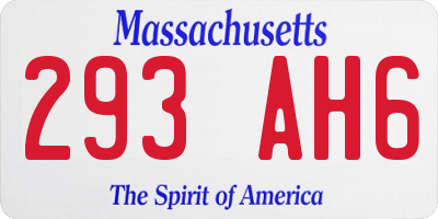 MA license plate 293AH6