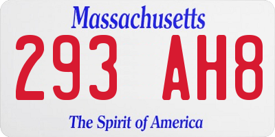 MA license plate 293AH8