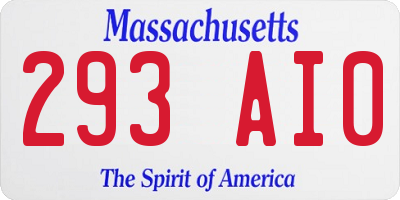 MA license plate 293AI0