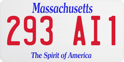 MA license plate 293AI1