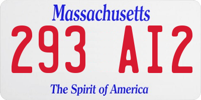 MA license plate 293AI2
