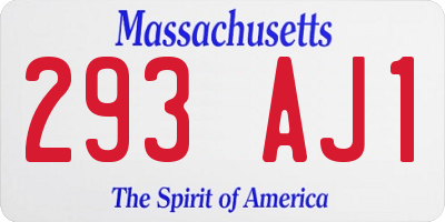 MA license plate 293AJ1