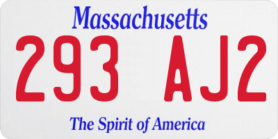 MA license plate 293AJ2