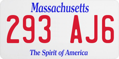 MA license plate 293AJ6