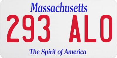 MA license plate 293AL0