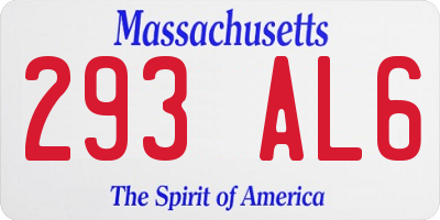 MA license plate 293AL6
