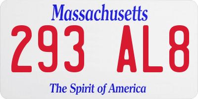 MA license plate 293AL8