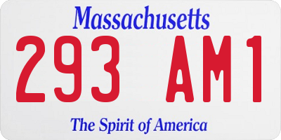 MA license plate 293AM1
