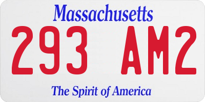MA license plate 293AM2
