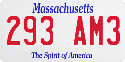 MA license plate 293AM3