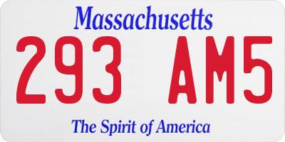MA license plate 293AM5