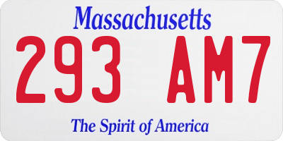 MA license plate 293AM7